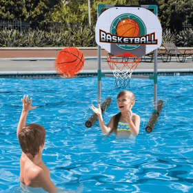 Water Basketball Stand Children's Outdoor Pool Floating Basketball Hoop Family Party Water Toy For 4-5-6-8-12 Years Old Boys And Girls