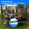 Simple Deluxe Recreational Trampoline with Enclosure Net 12FT Wind Stakes- Outdoor Trampoline for Kids and Adults Family Happy Time, ASTM Approved -Bl
