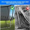 Simple Deluxe Recreational Trampoline with Enclosure Net 12FT Wind Stakes- Outdoor Trampoline for Kids and Adults Family Happy Time, ASTM Approved -Bl