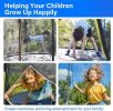Simple Deluxe Recreational Trampoline with Enclosure Net 12FT Wind Stakes- Outdoor Trampoline for Kids and Adults Family Happy Time, ASTM Approved -Bl
