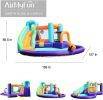 AirMyFun Inflatable Bounce House, Jumping Castle with Water and Slide, Inflatable Bouncer with Air Blower, Water Spray for Summer Time, Idea for Kids