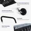 Adjustable Handle Rolling Snow Pusher Shovel