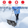 Adjustable Handle Rolling Snow Pusher Shovel