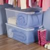 Set of 4 105 Qt. Latch Box Plastic Storage Containers - Stadium Blue, Durable and Versatile