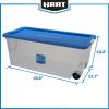 200 Quart Latching Rolling Plastic Storage Bin Container, Clear, Set of 2