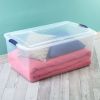 Set of 4 105 Qt. Latch Box Plastic Storage Containers - Stadium Blue, Durable and Versatile