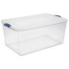 Set of 4 105 Qt. Latch Box Plastic Storage Containers - Stadium Blue, Durable and Versatile