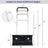 Adjustable Handle Rolling Snow Pusher Shovel