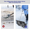 Adjustable Handle Rolling Snow Pusher Shovel