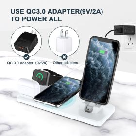 Wireless Charger Multifunctional Six-In-One All-In-One Bracket 15W Wireless Charger (Color: White)