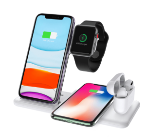 Compatible with Apple, The New Four-In-One Wireless Charger Is Suitable For Iphone Mobile Phone Headsets (Option: White-220V US)