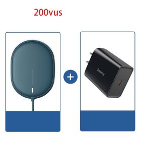 Compatible with , Wireless Charger For  Mobile Phone Mini Magnetic 15W Fast Charge (Option: Blue-With charging head)