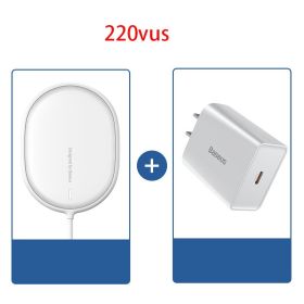 Compatible with , Wireless Charger For  Mobile Phone Mini Magnetic 15W Fast Charge (Option: White-With charging head)