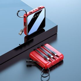 Four-Line Digital Display Block Power Bank Compact And Portable To Go Out (Option: Red-3.7v-10000mA)