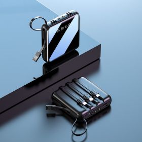 Four-Line Digital Display Block Power Bank Compact And Portable To Go Out (Option: Black-3.7v-10000mA)