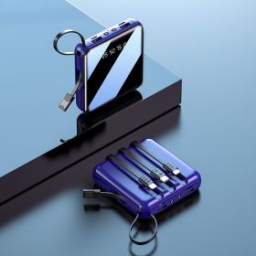 Four-Line Digital Display Block Power Bank Compact And Portable To Go Out (Option: Blue-3.7v-10000mA)