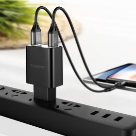 Floveme Digital Display Dual USB Charger (Option: Black-EU)