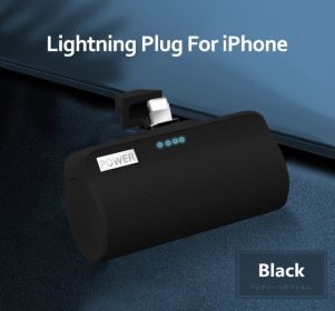 Mini Power Bank Suitable For All Kinds Of Mobile Phone Type-c Mobile Phone Universal Wireless Power Bank (Option: Black-Apple interface)
