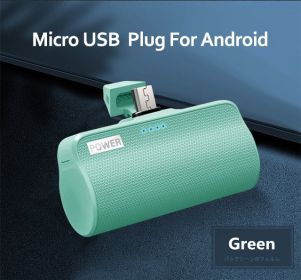 Mini Power Bank Suitable For All Kinds Of Mobile Phone Type-c Mobile Phone Universal Wireless Power Bank (Option: Green-Android interface)