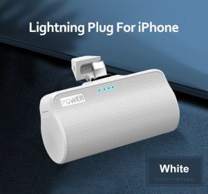 Mini Power Bank Suitable For All Kinds Of Mobile Phone Type-c Mobile Phone Universal Wireless Power Bank (Option: White-Apple interface)