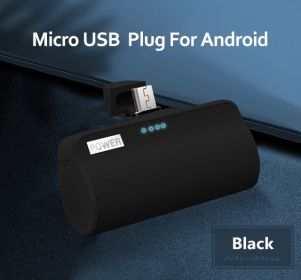 Mini Power Bank Suitable For All Kinds Of Mobile Phone Type-c Mobile Phone Universal Wireless Power Bank (Option: Black-Android interface)