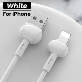 Compatible with Apple , Liquid Silicone Data Cable Type-c For Android And Apple Fast Charging Cable (Option: White-Iphone)
