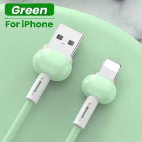 Compatible with Apple , Liquid Silicone Data Cable Type-c For Android And Apple Fast Charging Cable (Option: Green-Iphone)