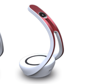 Mobile Phone Wireless Charging LED Desk Lamp Bluetooth Speaker (Color: Red)