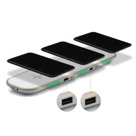 Universal 3--1 Qi Wireless Charger Base Charging Pad Device (Option: White-USB)