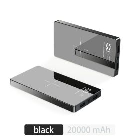 Ultra-large Capacity Power Bank 20000MAH Mirror (Option: Black-USB)