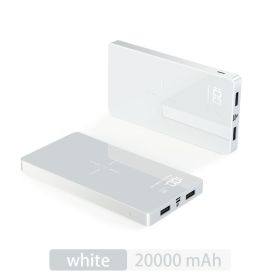 Ultra-large Capacity Power Bank 20000MAH Mirror (Option: White-USB)