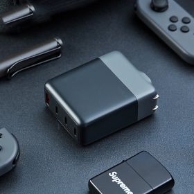 Charger USB-A C Four-port Output Suitable For Mobile Phones And Computers (Option: Black-AU)