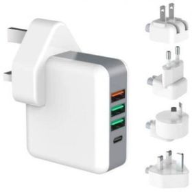 5V2A US Gauge Charger Head CE Certified QC3.0 Charging Head Usb Multi-port Travel Charger (Option: EU)