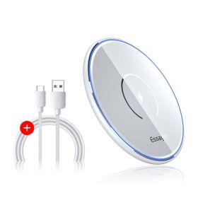 Mirror Wireless Charger Mobile Phone Flash Charging Base Magnetic Suction (Option: White-USB)