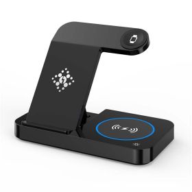 Folding Three-in-one Wireless Charging Stand (Color: Black)