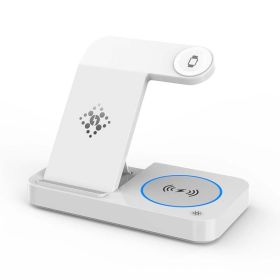 Folding Three-in-one Wireless Charging Stand (Color: White)
