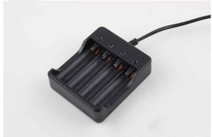 Four-slot Charger 18650 Four-charger With Cable Smart Multi-function Charger (Option: Black-US)