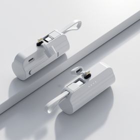 5000mah Portable Charger With Built-in Cable Power Bank External Battery (Option: White-Apple plug-2000 mAh)