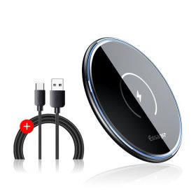 Mirror Wireless Charger Mobile Phone Flash Charging Base Magnetic Suction (Option: Black-USB)