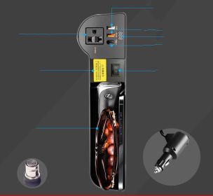Car Inverter 12V To 220V Car Power Converter Car Gap Storage Box Multi-function Charger (Option: Cigarette lighter-220V US)
