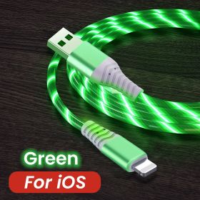 Fast Charging And Luminous Mobile Phone Data Cable (Option: Green-1M)