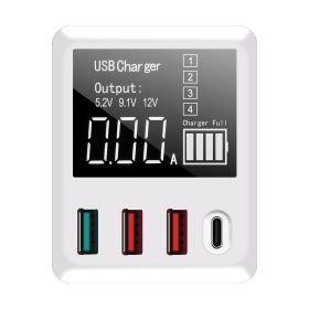 Smart Identification Display Fast Charge Travel Charger (Option: White-US-40W)