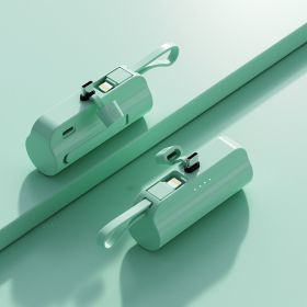 5000mah Portable Charger With Built-in Cable Power Bank External Battery (Option: Green-Typec plug-2000 mAh)