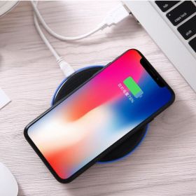 Wireless Charging Stand, Fast Charging Round Transmitter, Mobile Phone Wireless Charger (Color: Black)