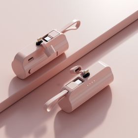5000mah Portable Charger With Built-in Cable Power Bank External Battery (Option: Pink-Apple plug-2000 mAh)