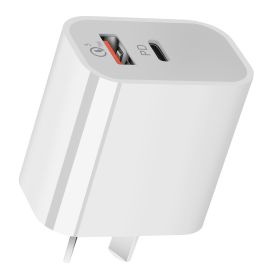 Simple Dual Port Australian Standard Charger (Option: White-20WSAA-AU)