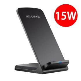 Fast Charging Mobile Phone Vertical Wireless Desktop Stand (Option: Black-15W)