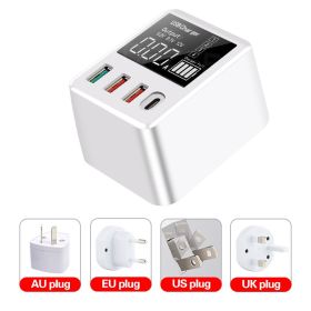 Smart Identification Display Fast Charge Travel Charger (Option: White-4plugs-30W)