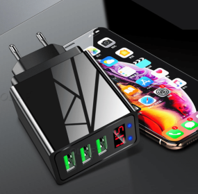 Mobile Phone Charger Digital Display Mobile Phone Charging Head (Option: White-US)