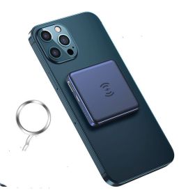 Magnetic Wireless Power Bank 10000mAh Fast Charging Power Bank (Option: Blue-5000mAh with magnetic)